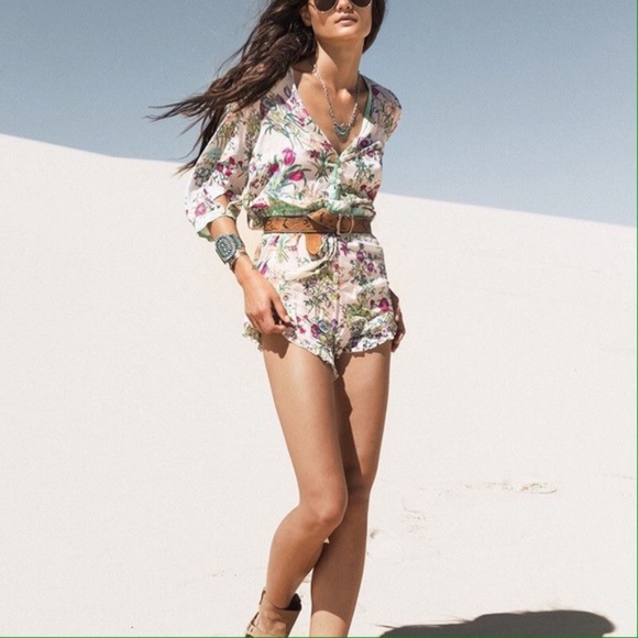 Spell & The Gypsy Teal Floral Gypsy Romper - Picture 5 of 14